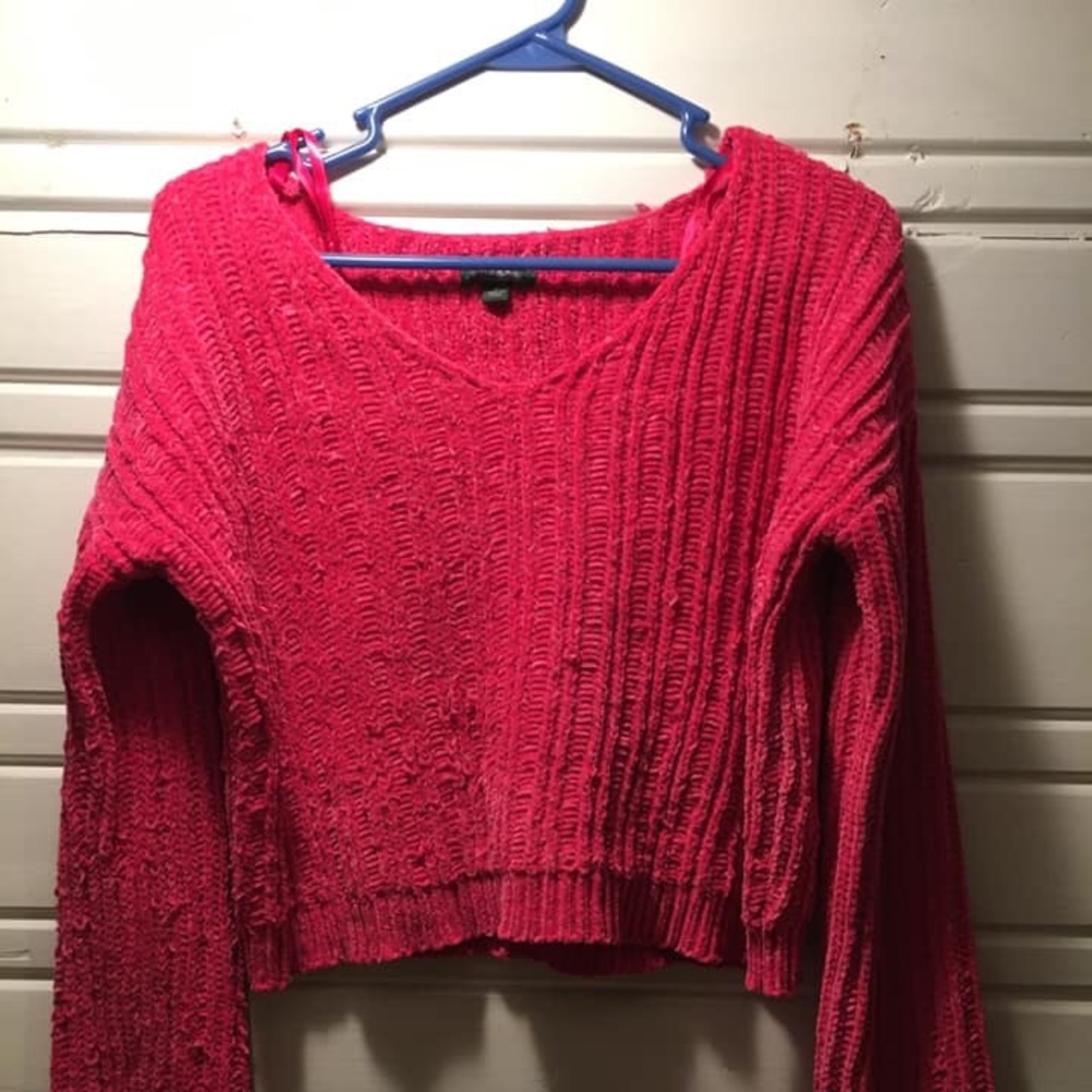 Hot pink cropped sweater